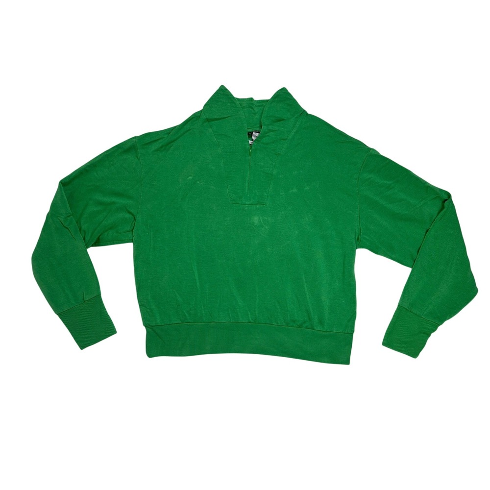 Splits59 Los Angeles Birdie Fleece Half Zip Green Mock Neck Sweatshirt size‎ S